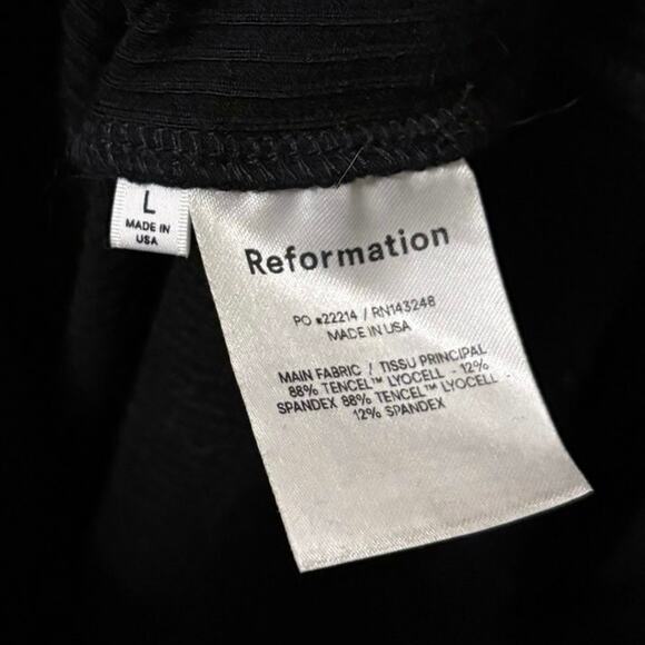 Reformation Black Knit Ribbed Ashlee Midi Dress Size Large - Picture 6 of 8